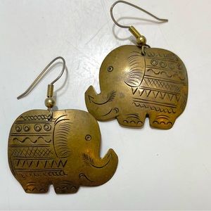 Copper elephant earrings